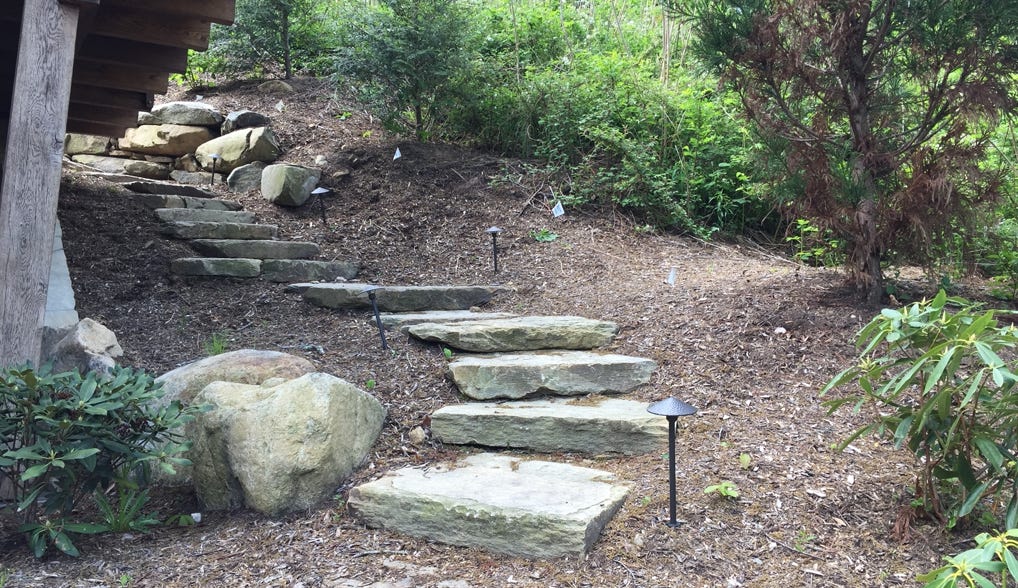 rustic stone steps residential landscape architecture