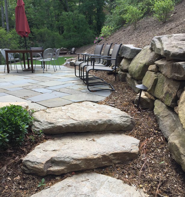 cut stone patio residential landscape architecture