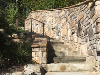stone steps mansory wall lake summit nc